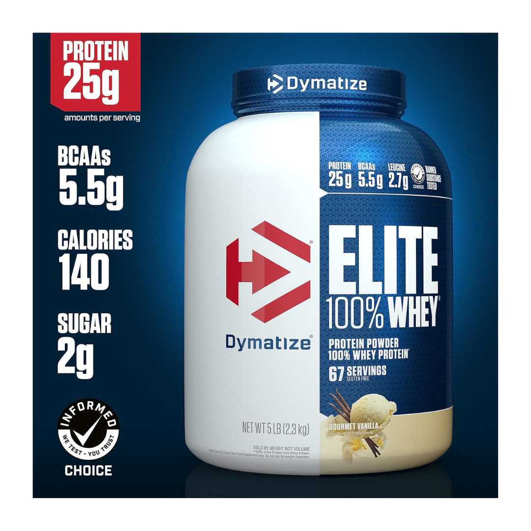 Dymatize Nutrition Elite 100% Whey Protein - 5 Lbs (Gourmet Vanilla)