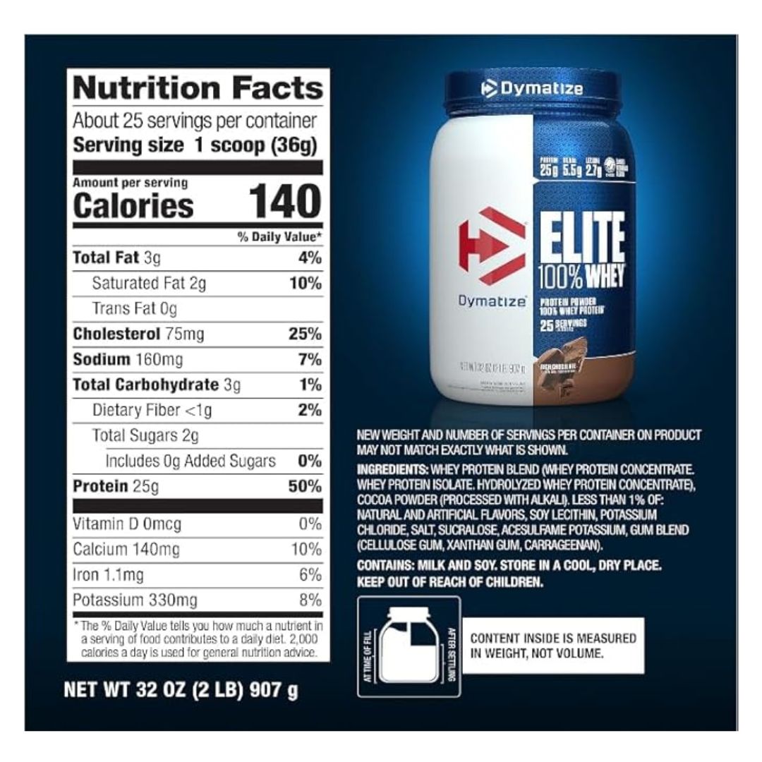 Dymatize Elite Whey Protein 2 lb Gourmet Vanilla
