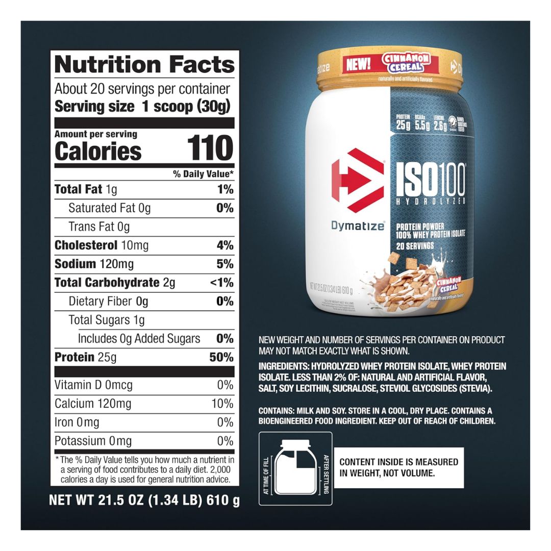 Dymatize Iso 100 1.4 lb Cinnamon Cereal