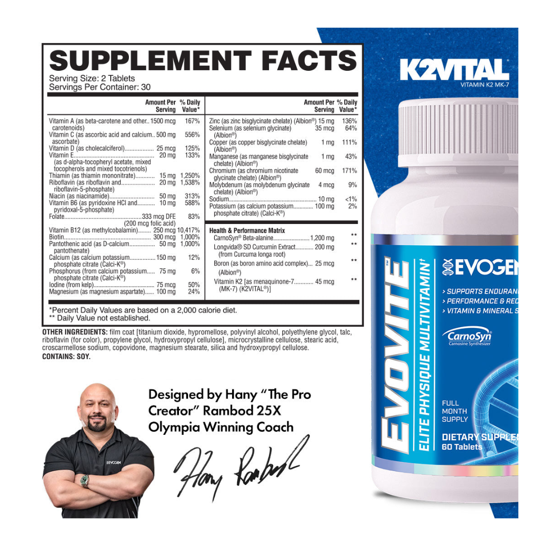 Evogen Nutrition Evovite 60 Tablets Unflavoured