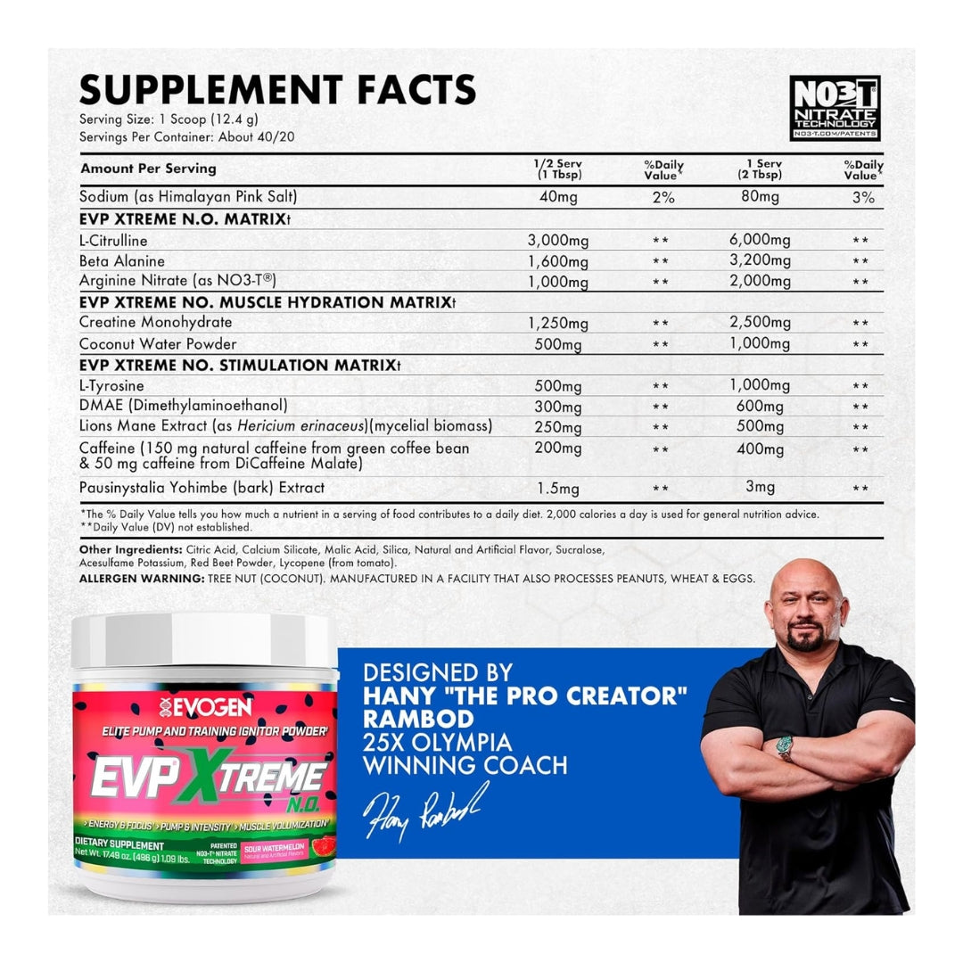 Evogen Nutrition EVP Xtreme N.O Sour Candy | 40 Servings| Protein Nation