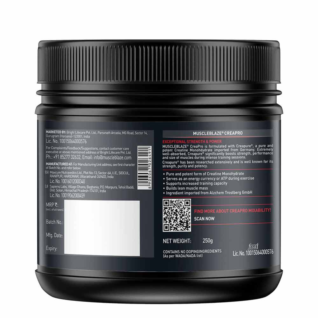 MuscleBlaze CreaPRO Creatine with Creapure 250 gm FRUIT PUNCH