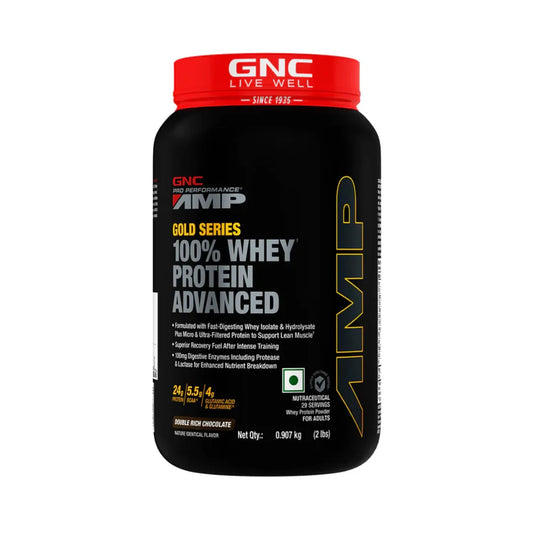 GNC AMP Gold 100 percent Whey Protein Advanced 1 kg Chocolate