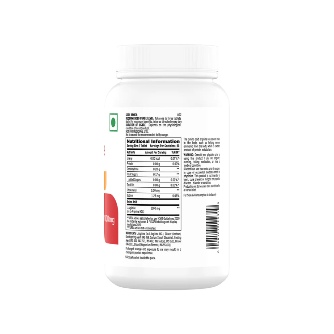 GNC L-Arginine 1000 mg 90 Caps Unflavoured