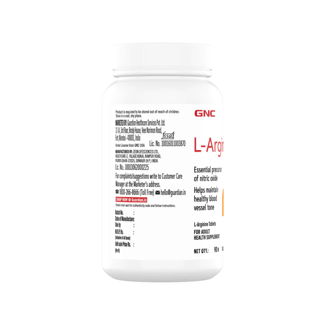 GNC L-Arginine 1000 mg 90 Caps Unflavoured