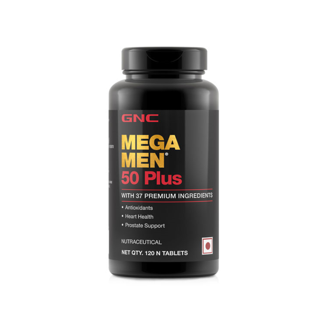 GNC Mega Men 50 Plus One Daily Multivitamin 120 N Tablets Unflavoured