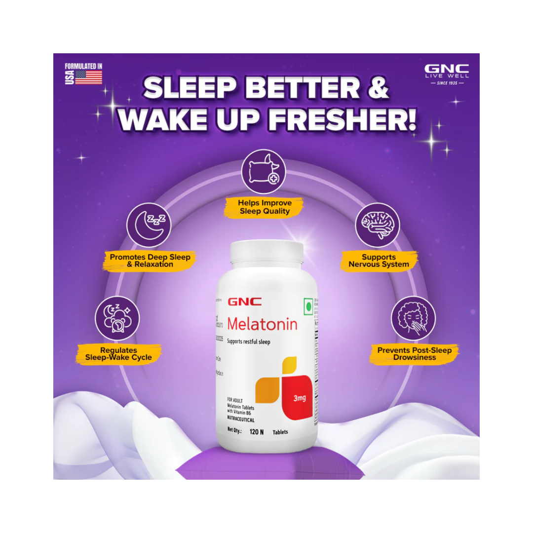 GNC Melatonin 3 mg 120 Tabs Unflavoured