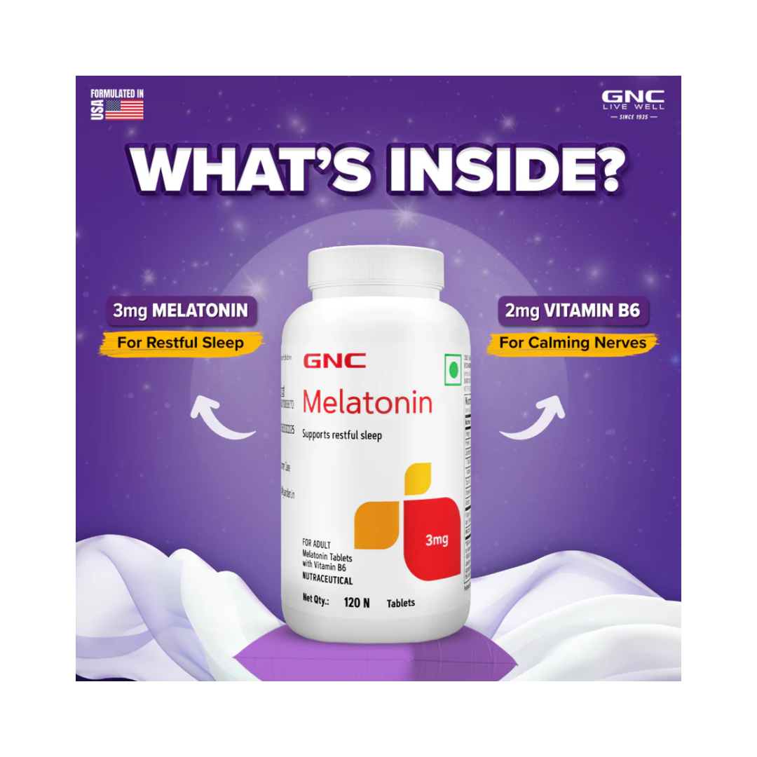 GNC Melatonin 3 mg 120 Tabs Unflavoured