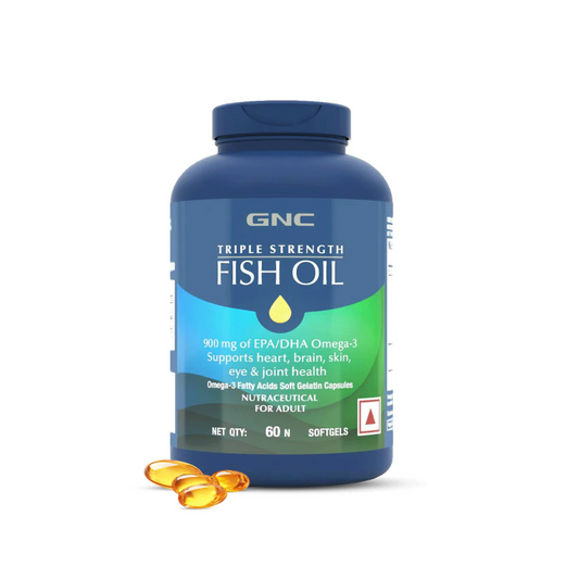 GNC Triple Strength Fish Oil 60 Softgels Unflavoured