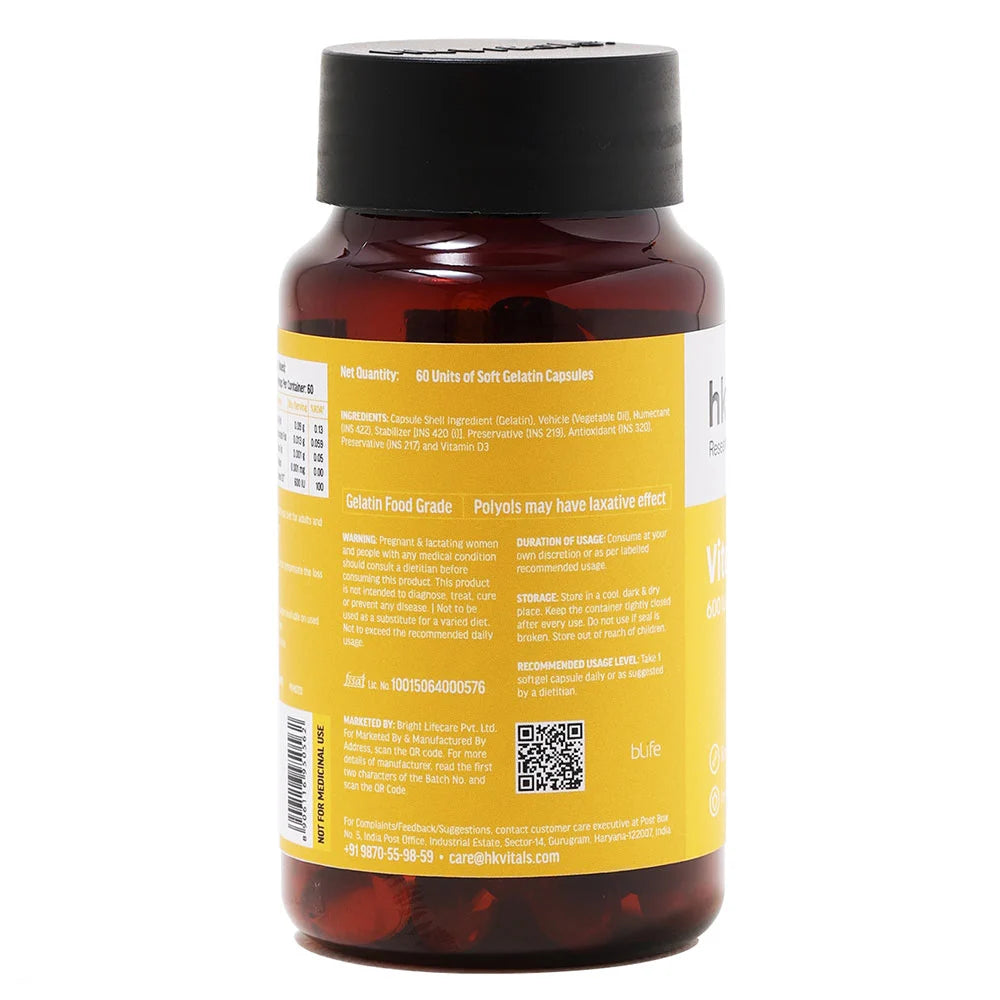 HK Vitals Vitamin D3 -60 capsules