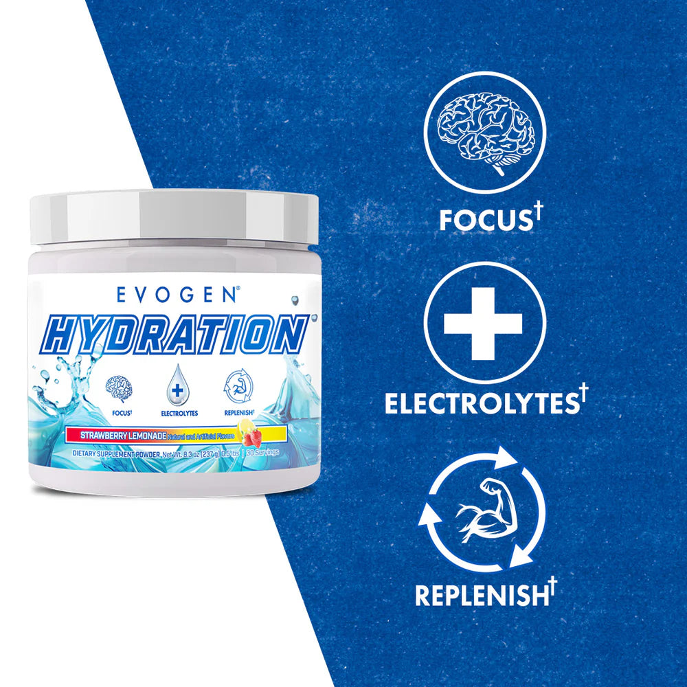 Evogen Nutrition Hydration, Strawberry Lemonade | 30 Servings | Protein Nation