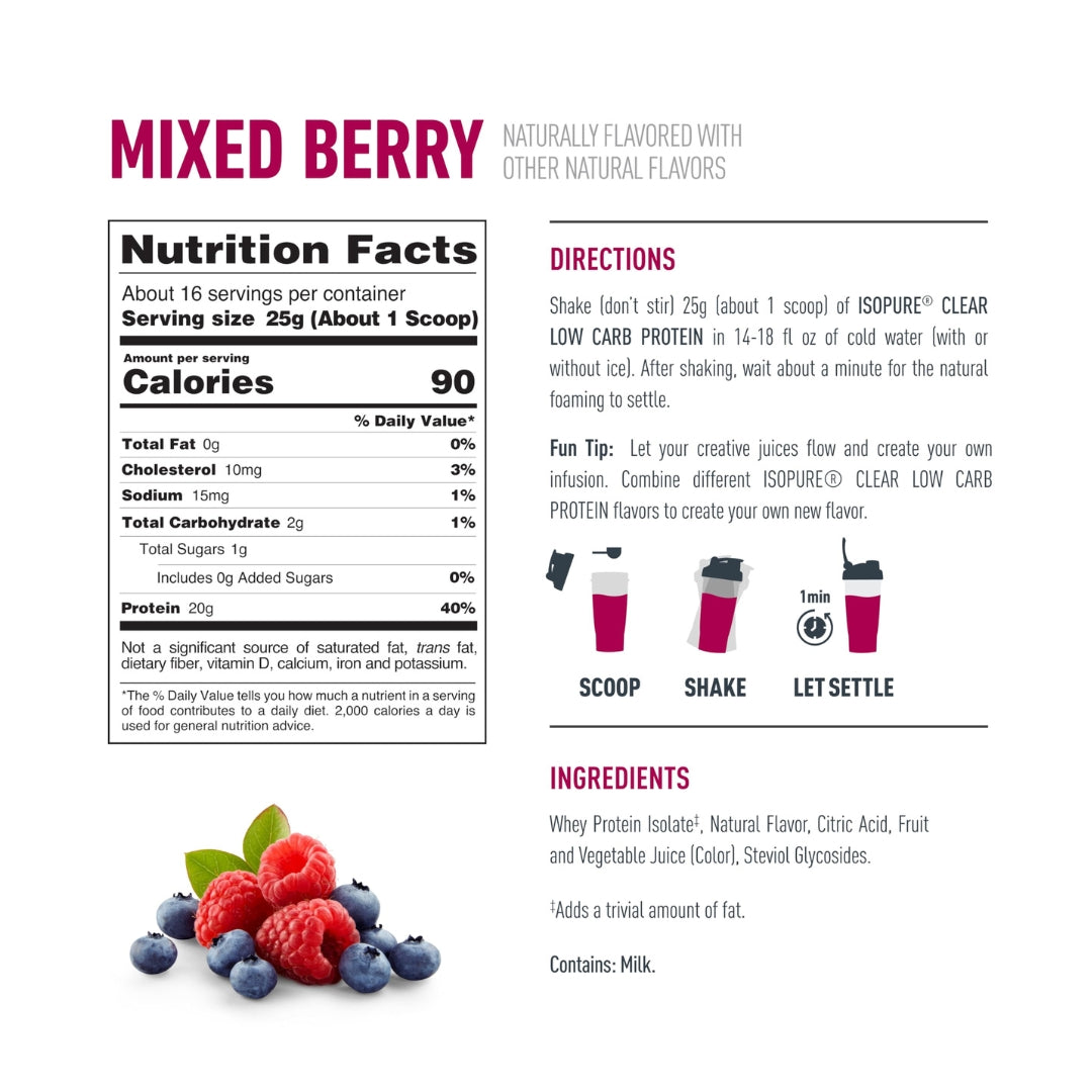 Isopure Clear Infusion Mixed Berry 400GM