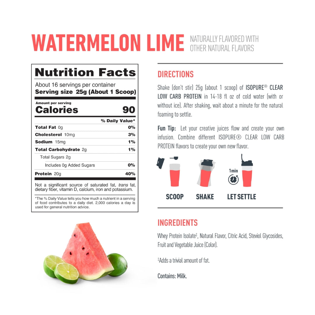 Isopure Clear Infusion Watermelon Lime 400GM