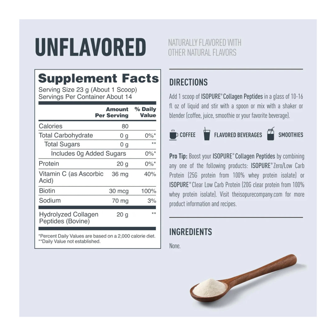 Isopure Collagen Peptides | Unflavoured | 322G