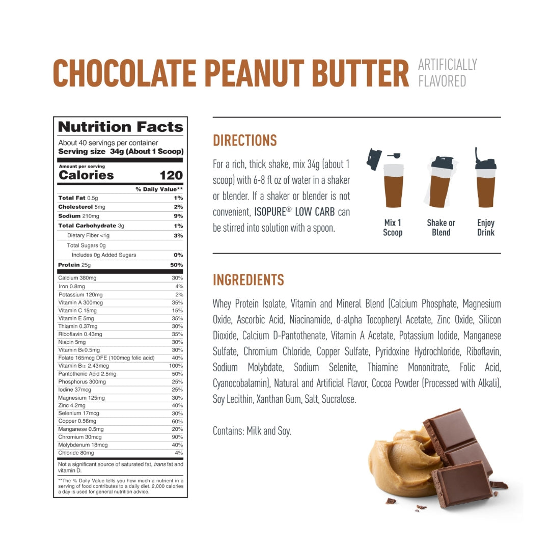 Isopure Low Carb 3 lb Chocolate Peanut Butter