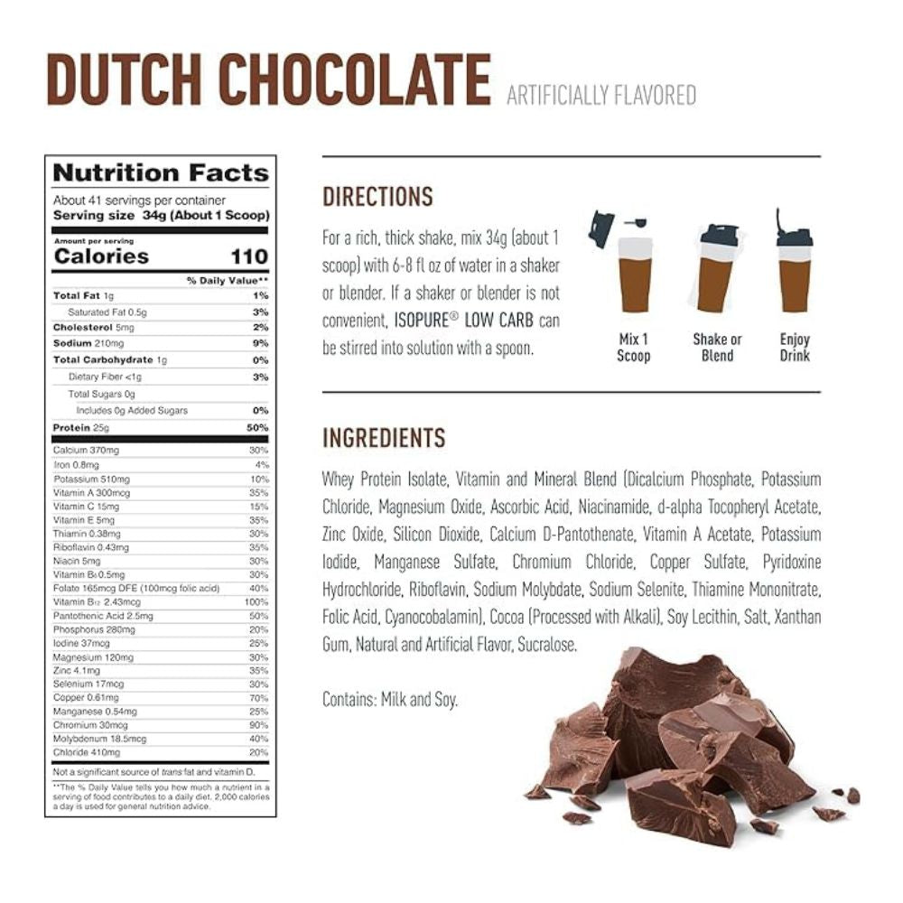 Isopure Low Carb Dutch Chocolate 3 LB
