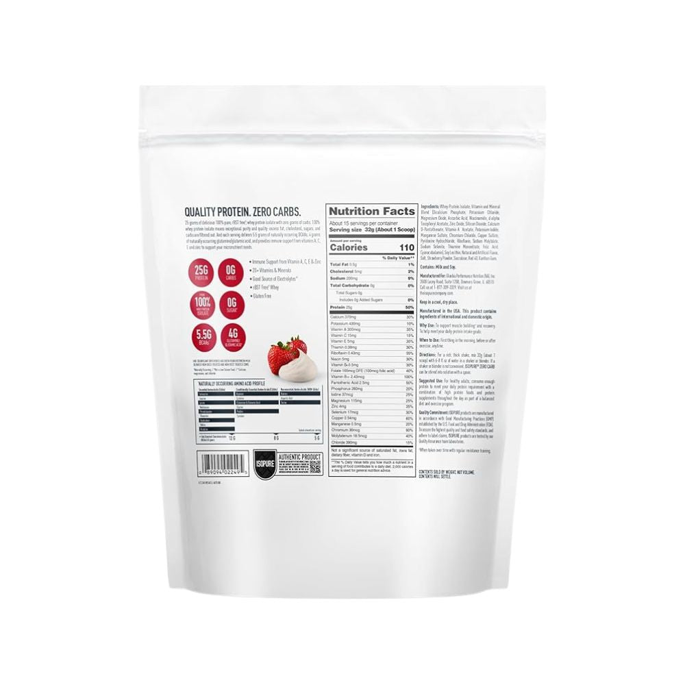 Isopure Zero Carb Strawberries & Cream - 1 LB
