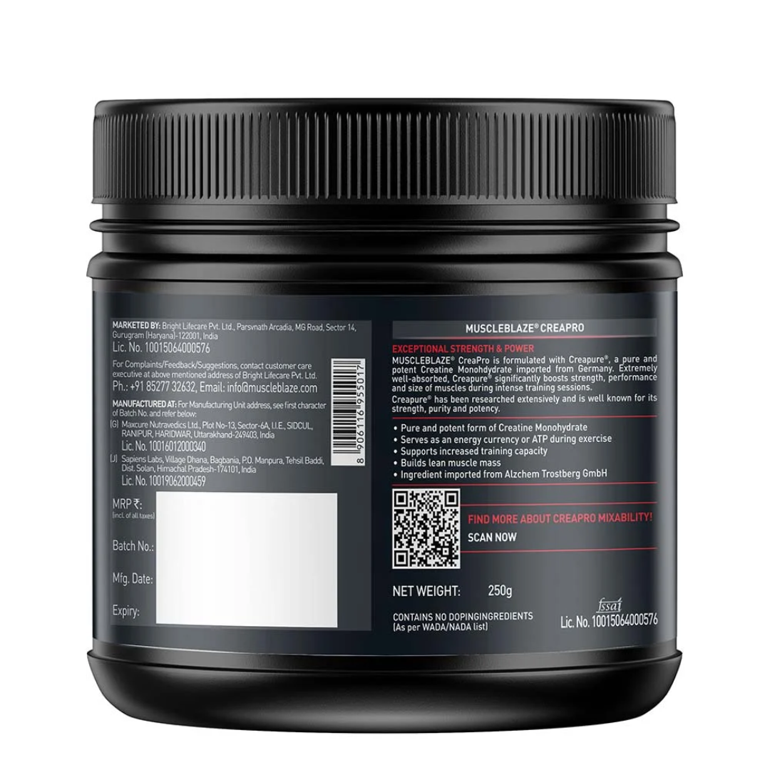 MuscleBlaze CreaPRO Creatine with Creapure 250 gm MELON TWIST