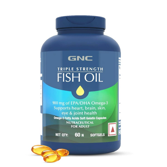 GNC Triple Strength Fish Oil 60 Softgels Unflavoured