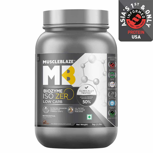 MuscleBlaze Biozyme Iso-Zero 2.2 lb Ice Cream Chocolate