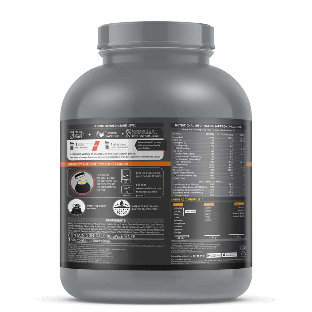 MuscleBlaze Biozyme Perfomance Whey PR 2 kg Chocolate Fudge