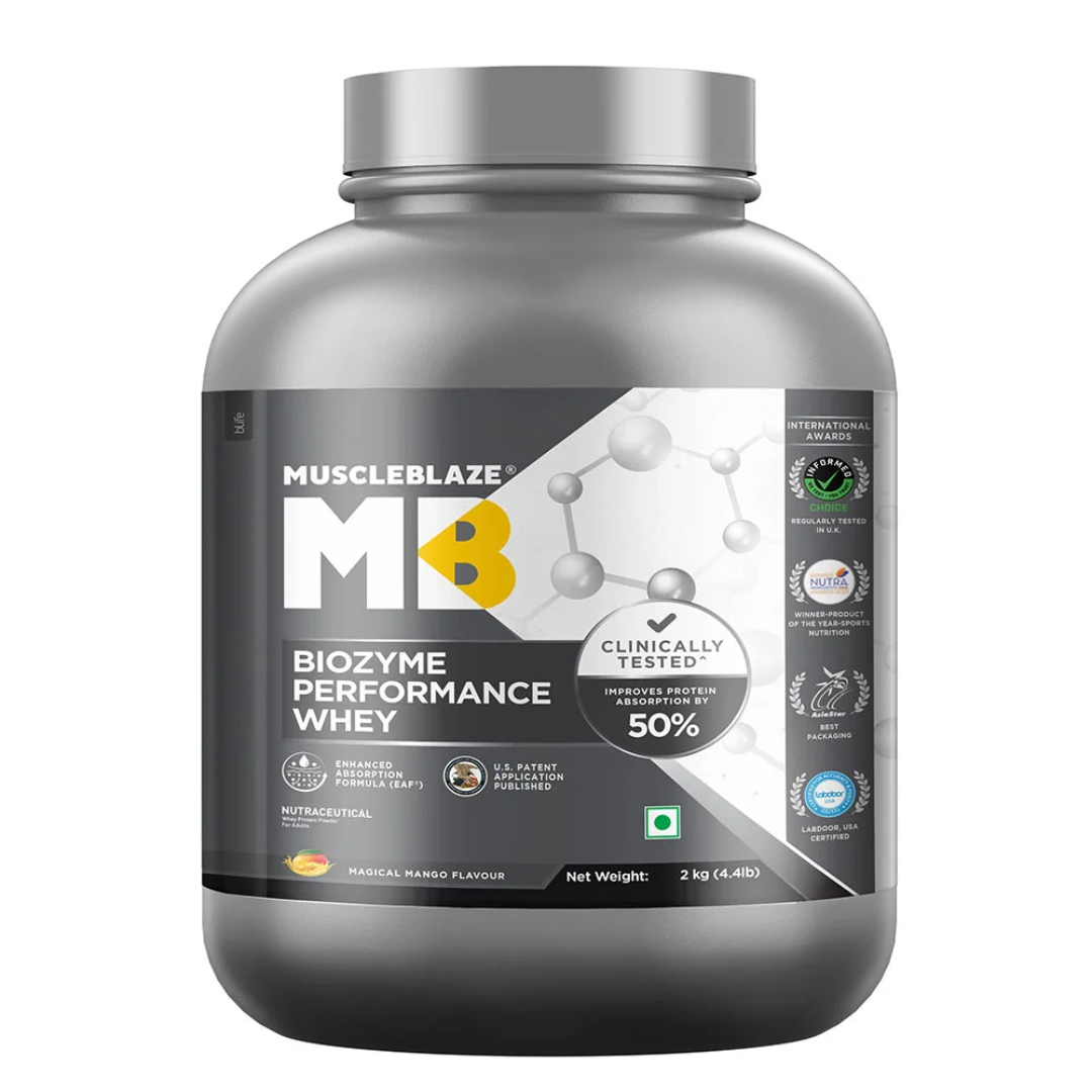 MuscleBlaze Biozyme Performance Whey 2 kg Magical Mango