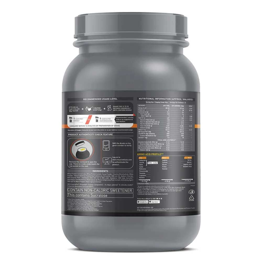 MuscleBlaze Biozyme Perfomance Whey PR 2.2 LB MOLTEN CHOCOLATE CAKE