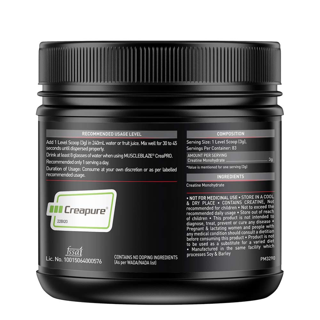 MuscleBlaze CreaPRO Creatine with Creapure 250 gm Unflavoured