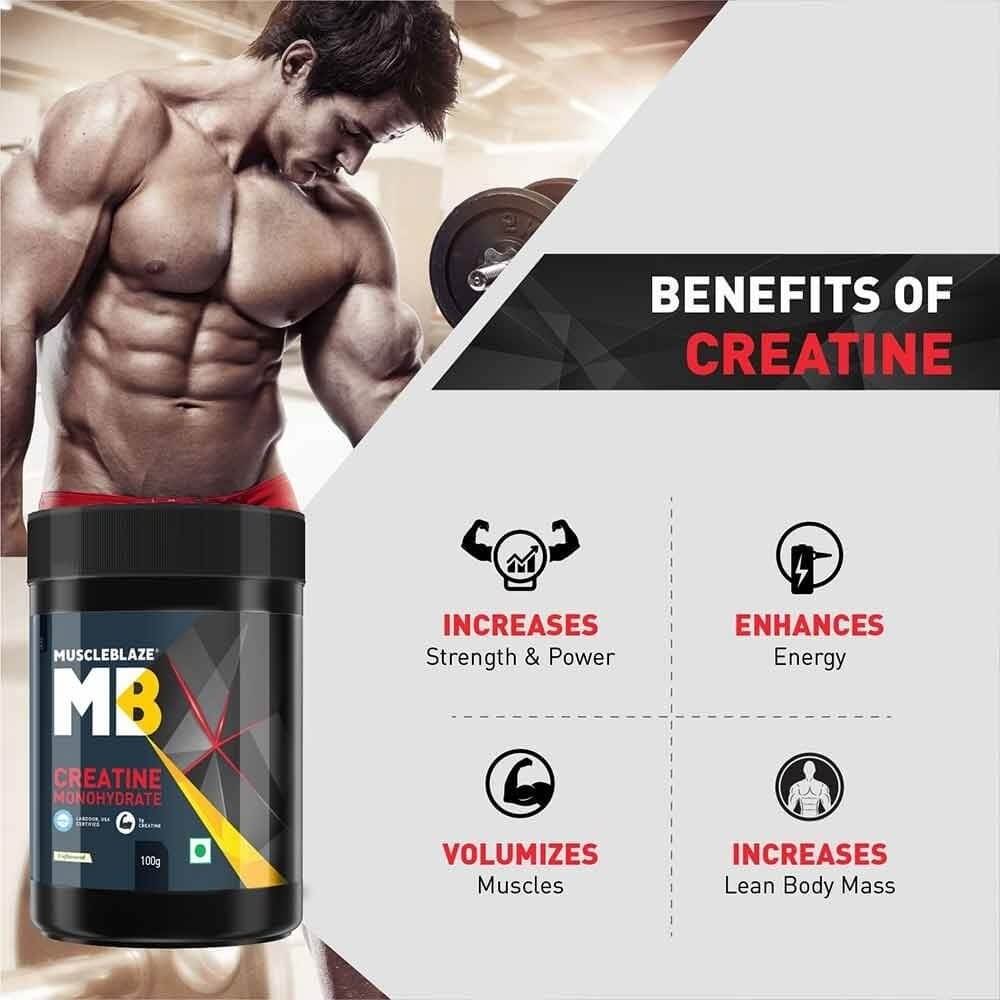 MuscleBlaze Creatine Monohydrate 100 gm Unflavoured