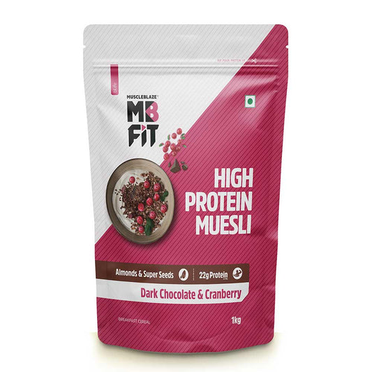 MuscleBlaze High Protein Muesli 1kg Dark Chocolate & Cranberry Success