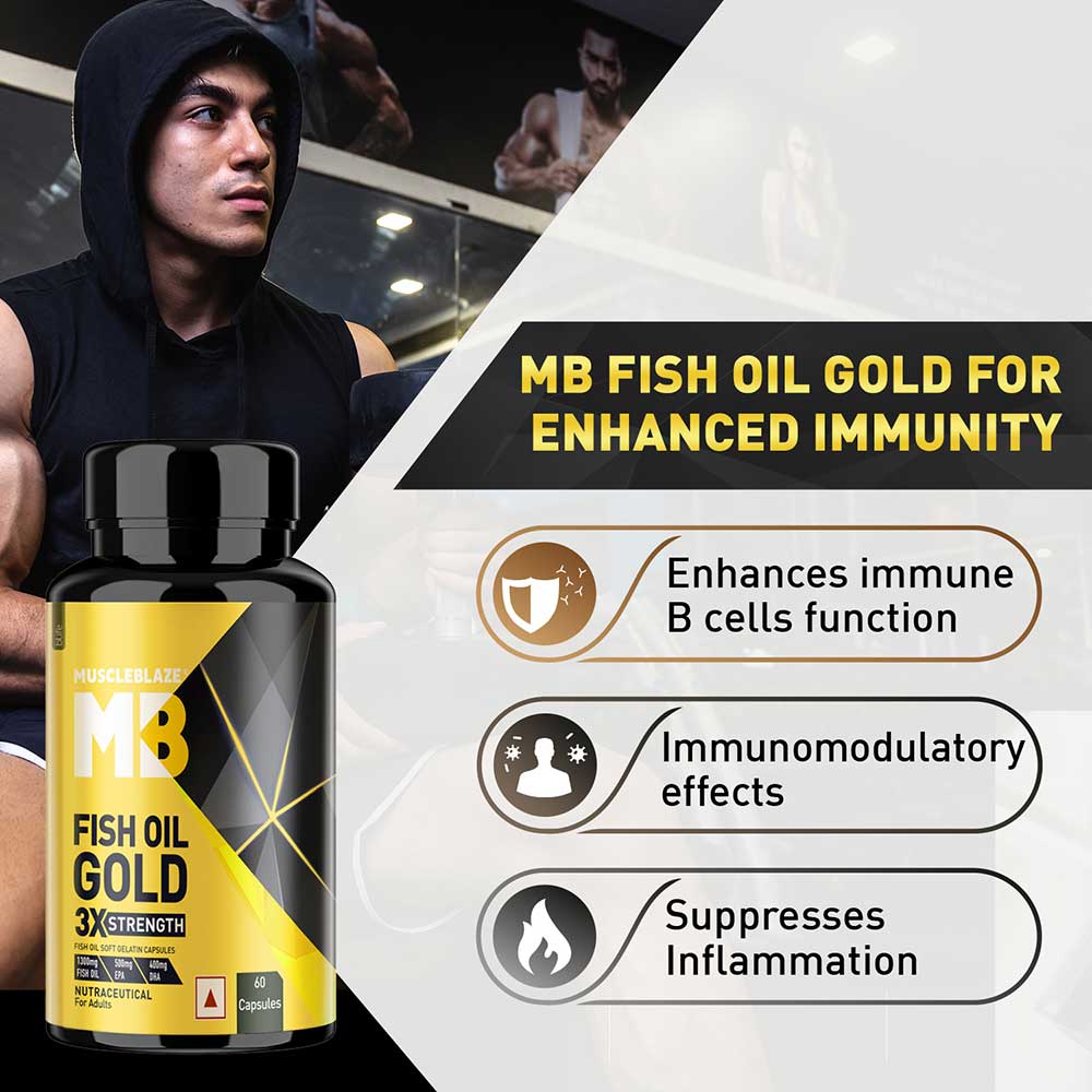 MuscleBlaze Fish Oil Gold 60 tabs Unflavoured