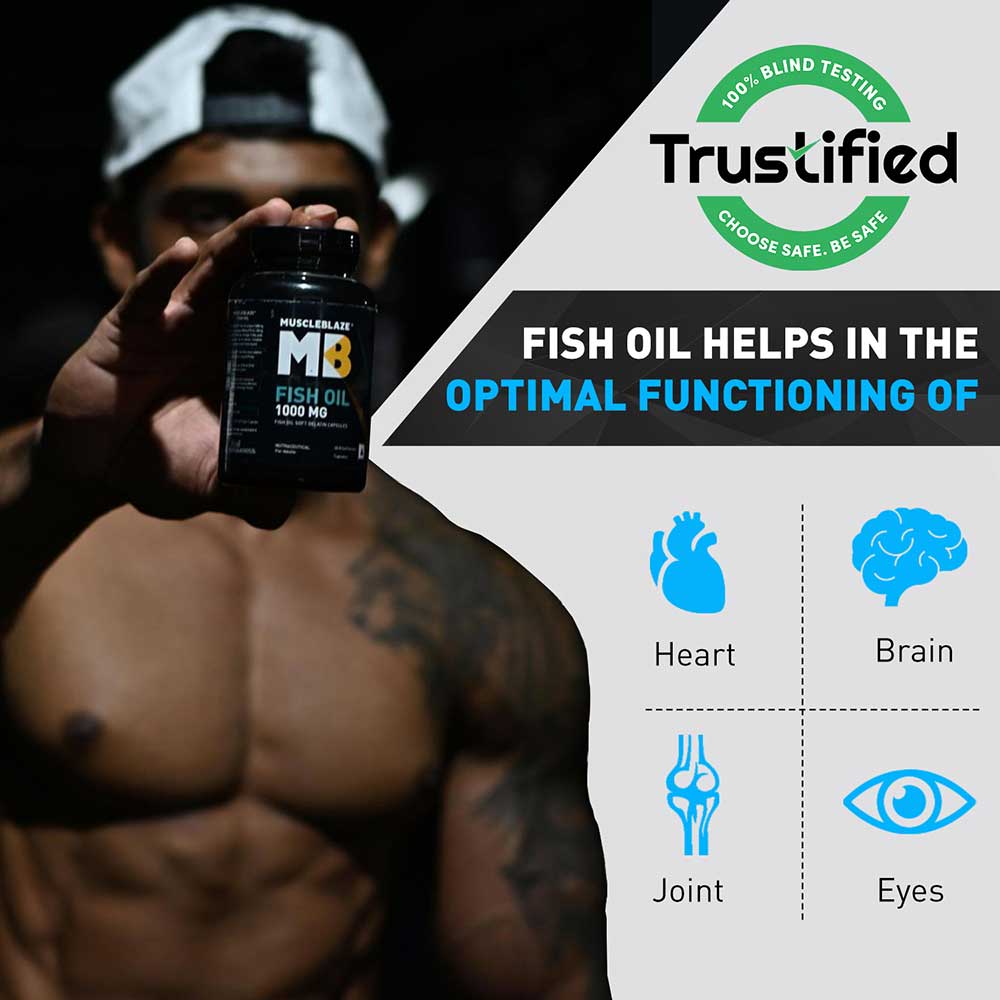 MuscleBlaze Fish Oil 1000 mg 90 Softgels Unflavoured