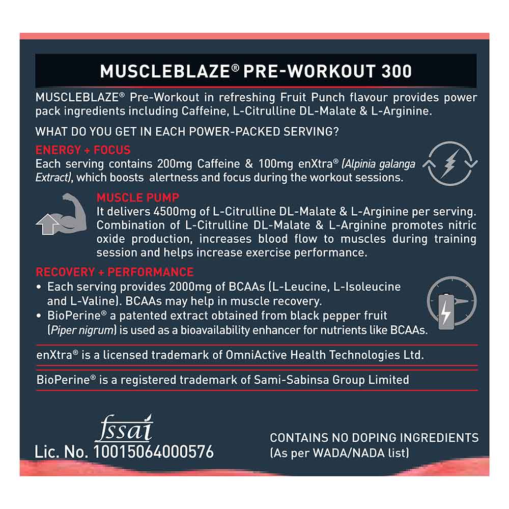 MuscleBlaze Pre Workout 300-250gm