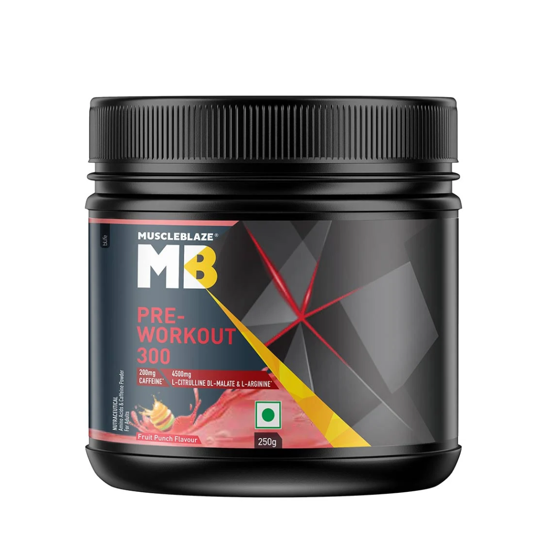 MuscleBlaze Pre Workout 300-250gm-Fruit Punch