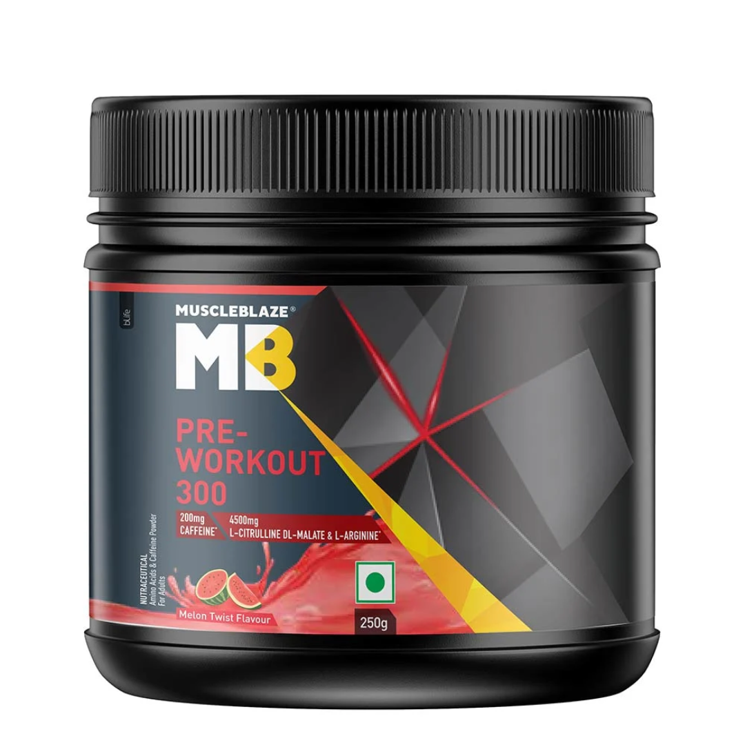 MuscleBlaze Pre Workout 300-250gm-Melon Twist