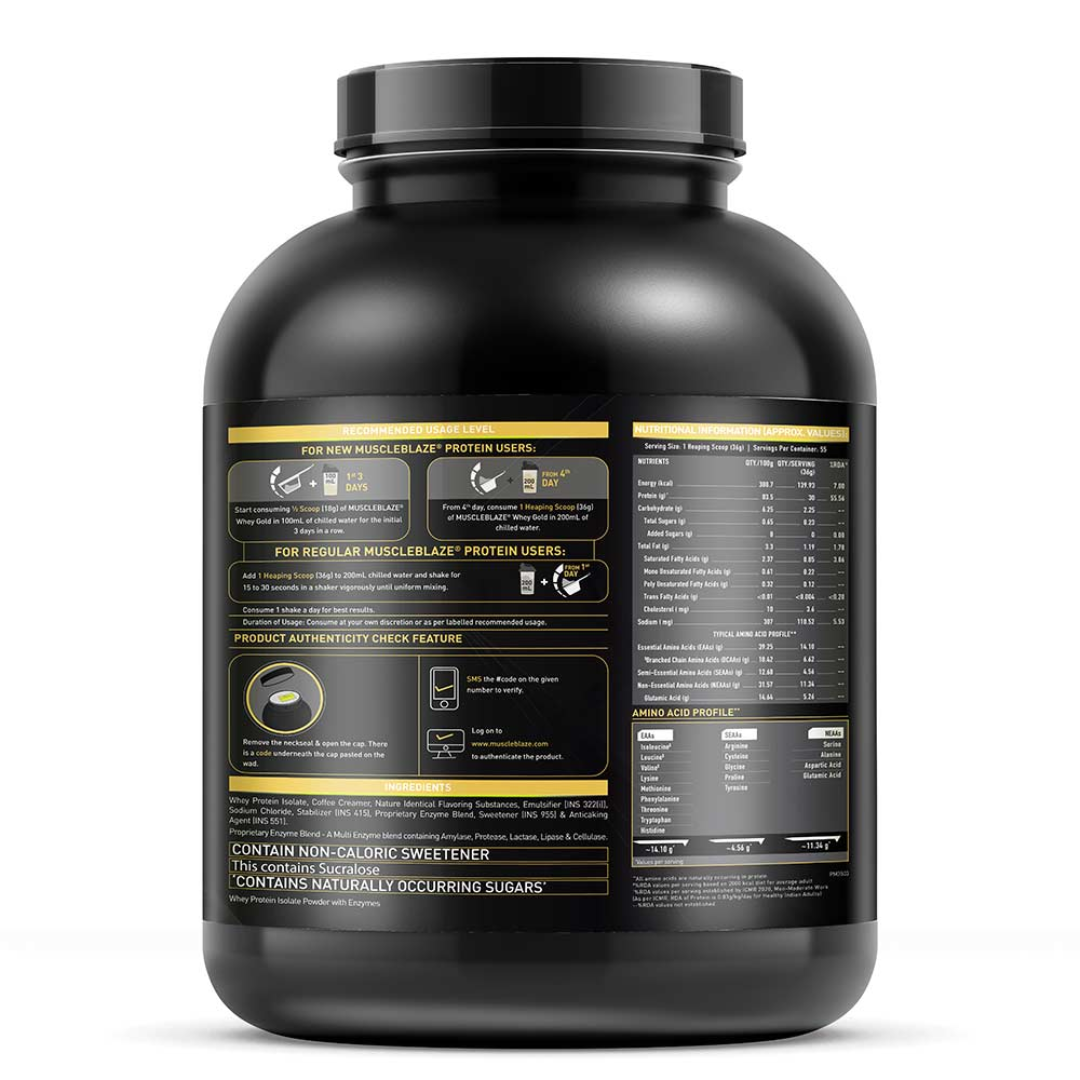 MuscleBlaze Whey Gold Protein, 4.4 lb Gourmet Vanilla