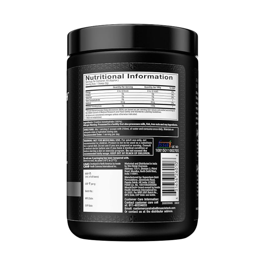 MuscleTech Platinum Creatine 250 g Unflavoured