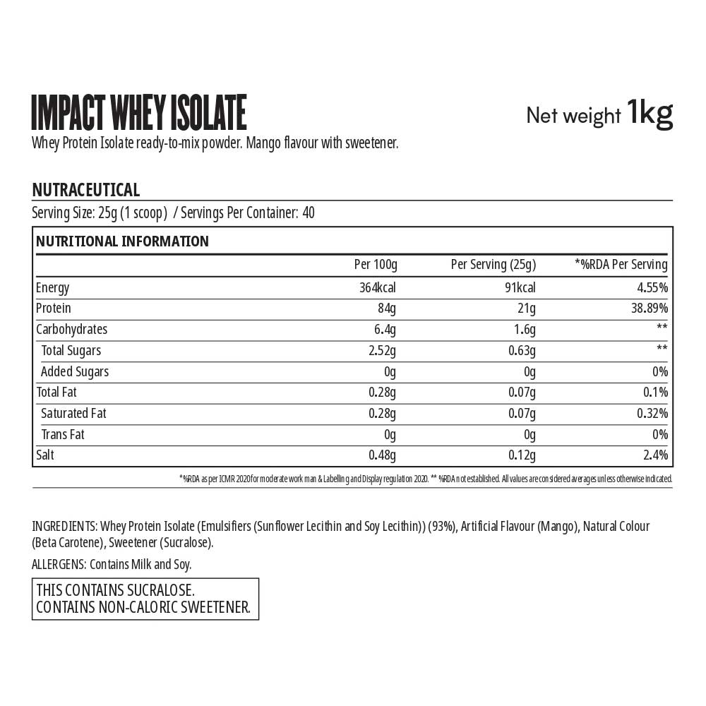 My Protein Impact Whey Isolate Protein Nation