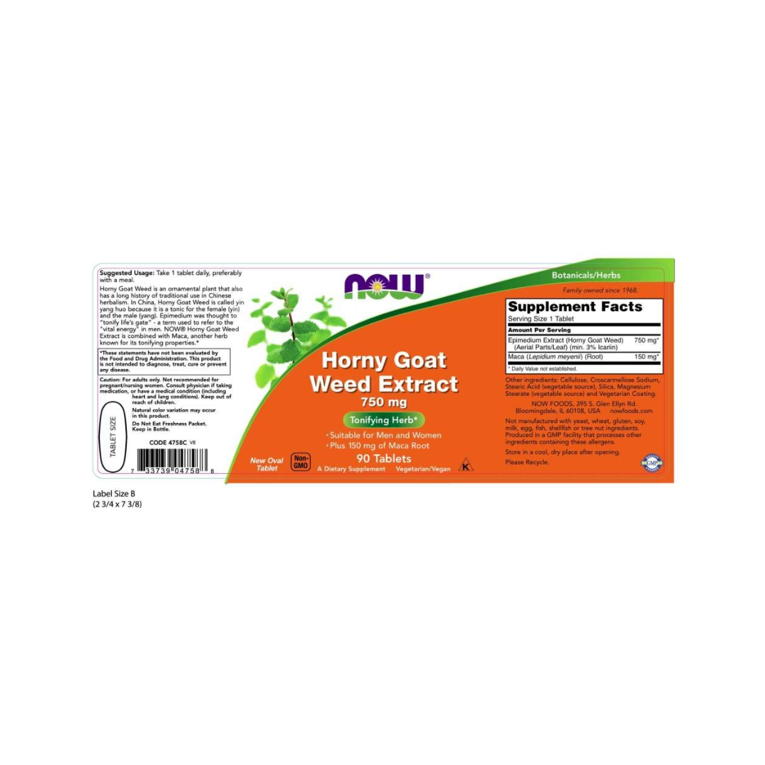 NOW Horny Goat Weed Extract-90 Tabs