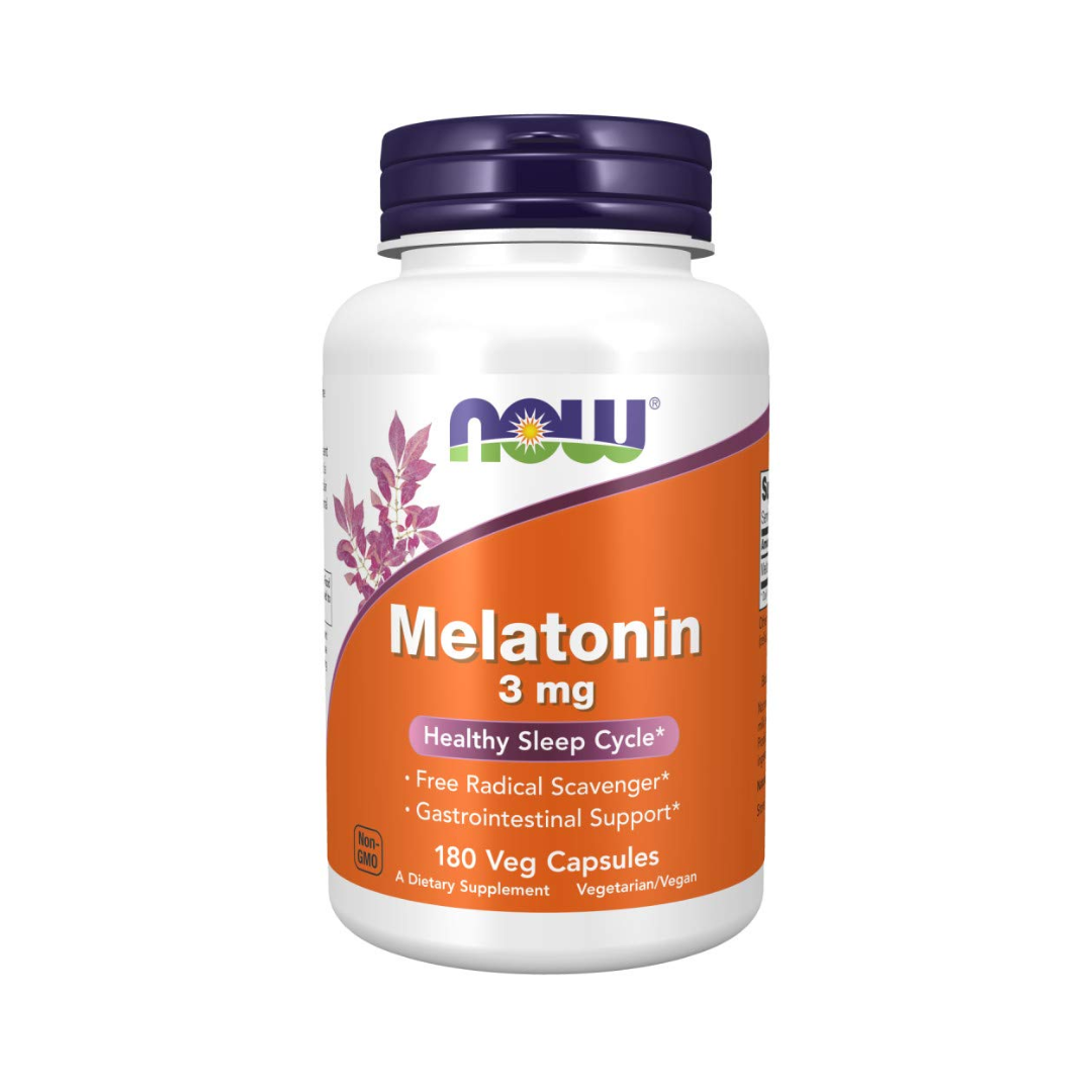 NOW Melatonin 3mg 180 Veg Capsules Unflavoured