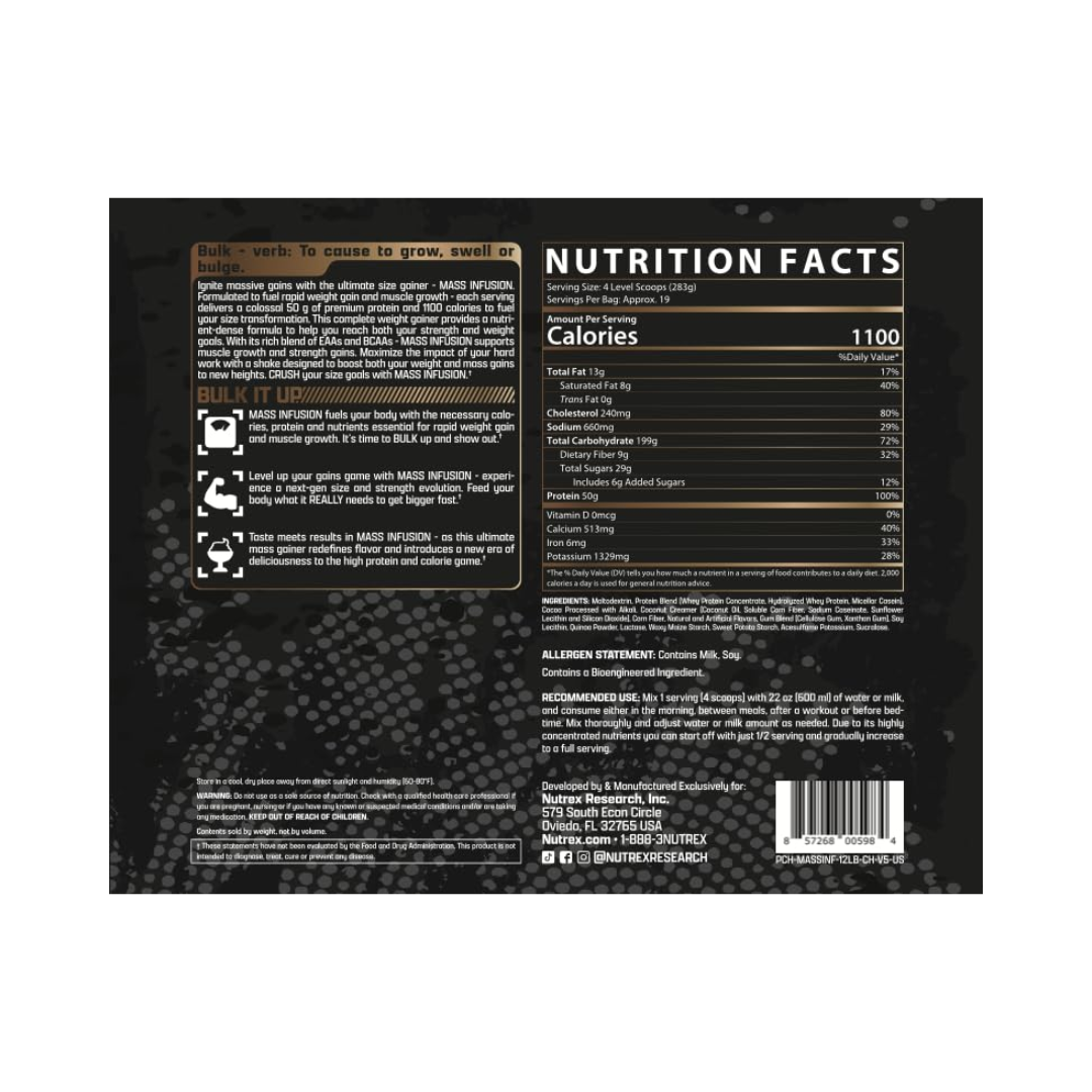 NUTREX MASS INFUSION CHOCOLATE