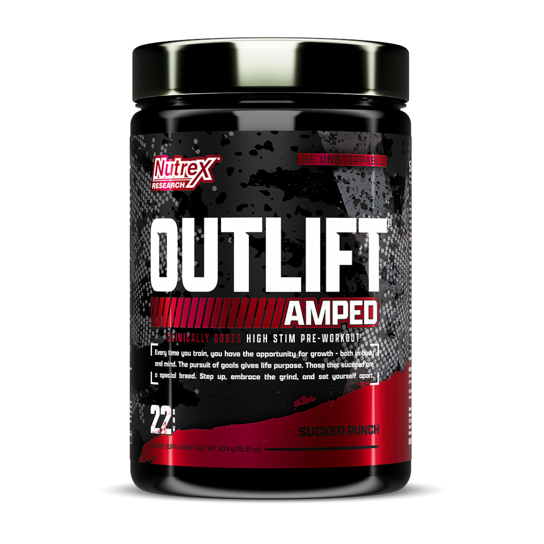 NUTREX OUTLIFT AMPED PRE WORKOUT22 SERVINGSSUCKER PUNCH Protein Nation