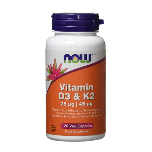 Now Vitamin D3 + K2-120 Tablets