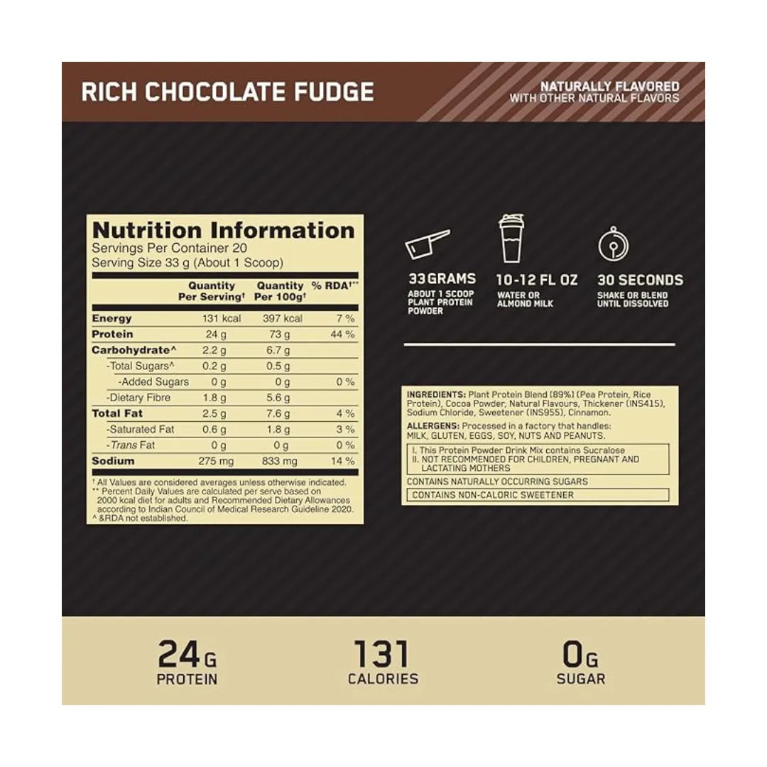 ON GS Plant Protein 684g-Chocolate