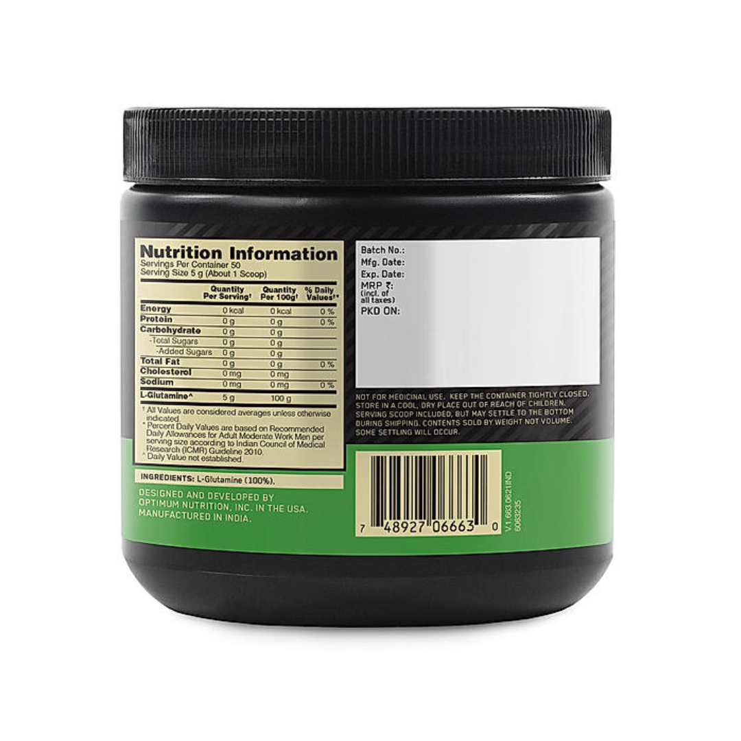 ON Optimum Nutrition Glutamine Powder 250 gm Unflavoured