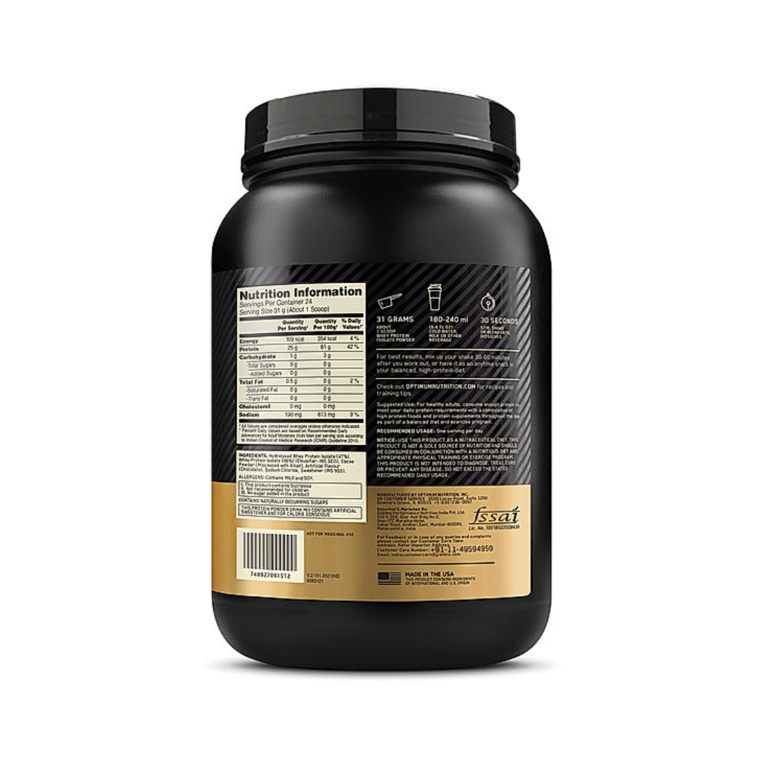 ON Optimum Nutrition Gold Standard Isolate 1.6 lb Chocolate Bliss