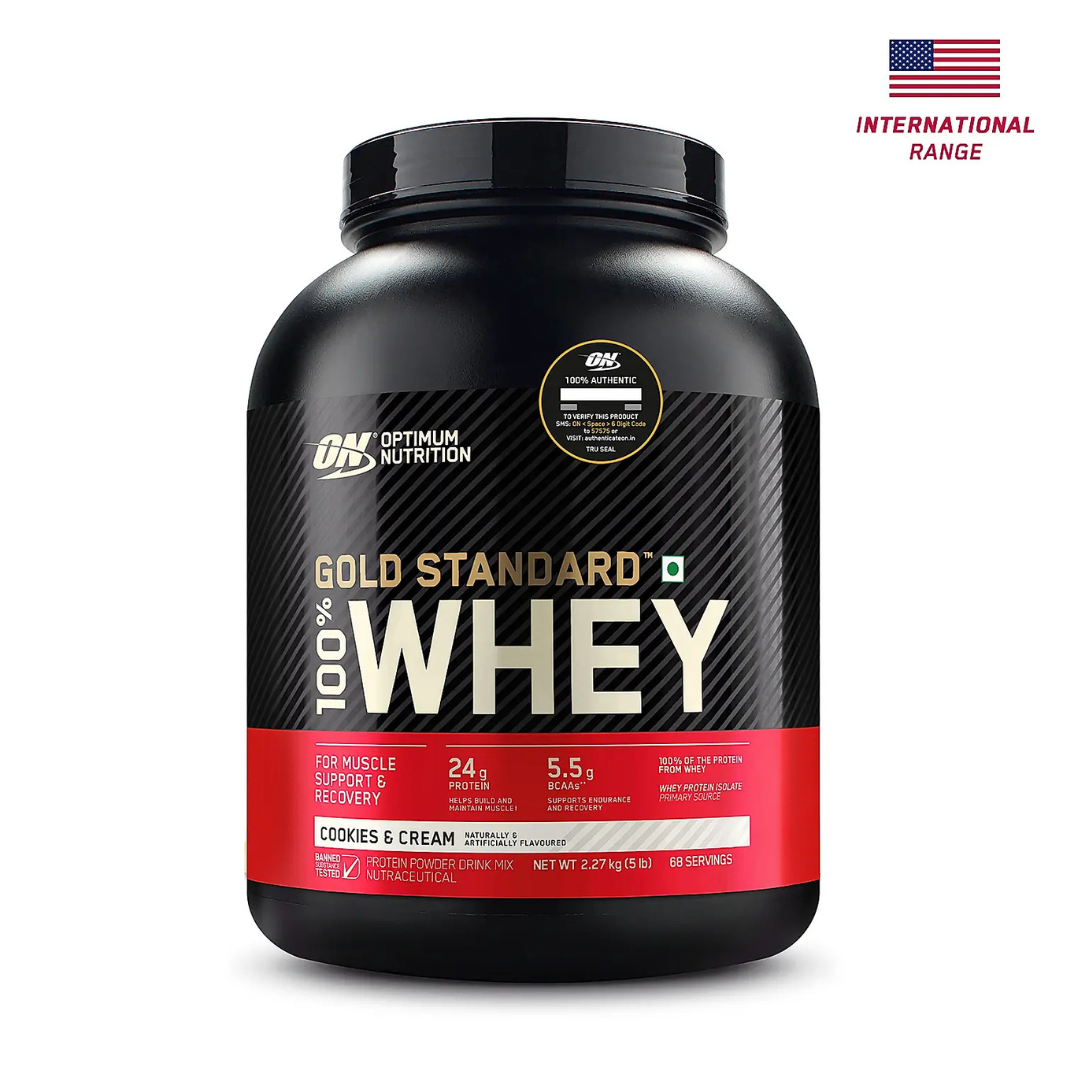 ON Optimum Nutrition Gold Standard Whey Protein 5 lb Cookies &amp; Cream