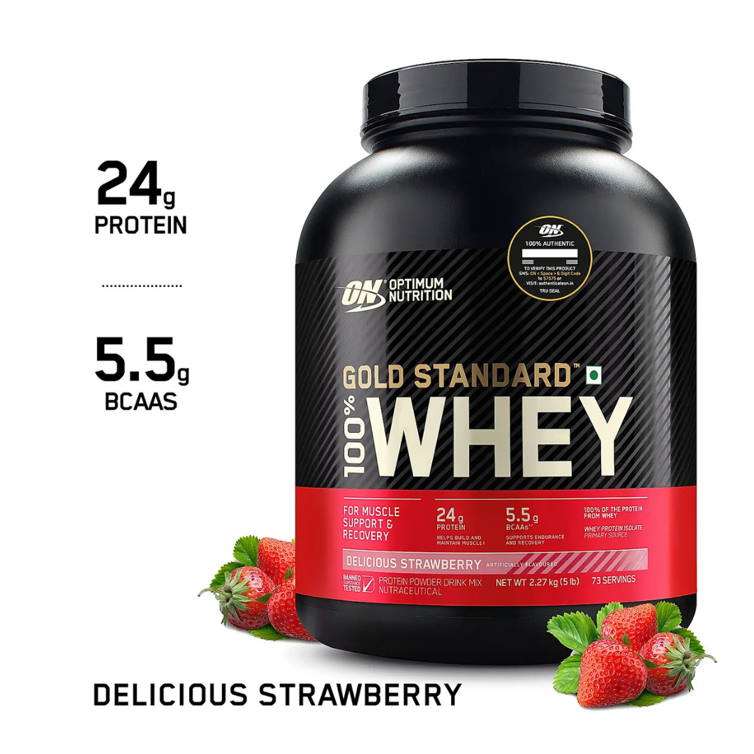 ON Optimum Nutrition Gold Standard Whey Protein 5 lb Delicious Strawberry