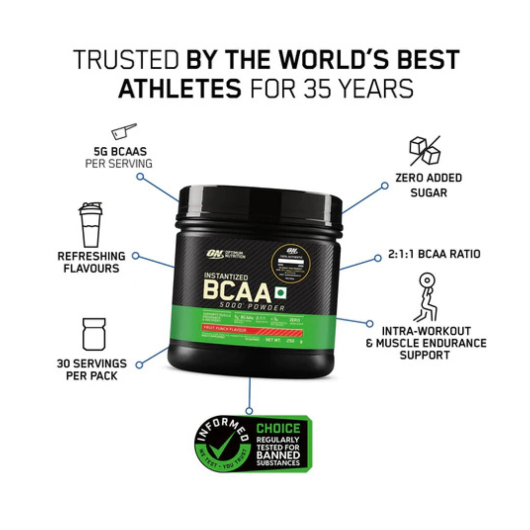 ON Optimum Nutrition Instantized BCAA 5000 30 Serving Fruit Punch