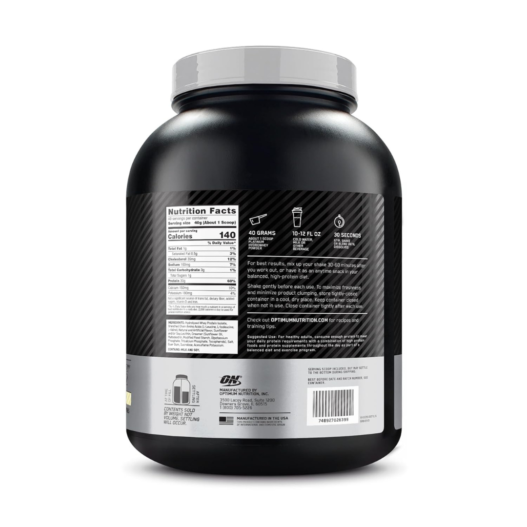 ON Optimum Nutrition Platinum Hydro Whey 3.5 LBS Velocity Vanilla